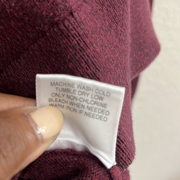 Cremieux classics pebbled burgundy cotton cashmere blend mens sweater Large - Picture 7 of 10
